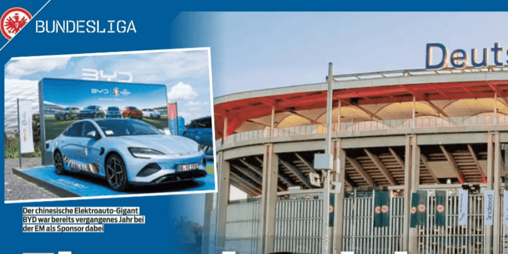 BYD Expected to Sponsor Eintracht Frankfurt + Rename Stadium as BYD Arena, Total Value Up to €90 Million