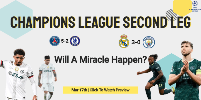 চ্যাম্পিয়নস লিগ সেকেন্ড লেগ রাউন্ড অফ ১৬ দিন ১ কীভাবে দেখবেন: ফ্রি লাইভ স্ট্রিম, টিভি চ্যানেল এবং শুরুর সময়