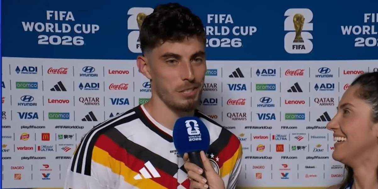 ألمانيا تفوز 7-1 على كوراçao في افتتاحية كأس العالم؛ كاي هافرتز يواجه سؤالًا من صحفي برازيلي بشأن انتصار 2014 بنتيجة 7-1 على البرازيل